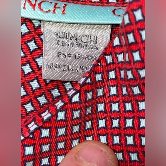 Cinch Shirt Mens XL Red Long Sleeve Button Up Western Cowboy - Picture 5 of 9